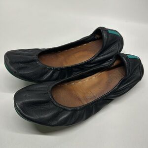 Tieks Ballet Flats Shoes Slip On Foldable Leather Solid Black Women's Size 7